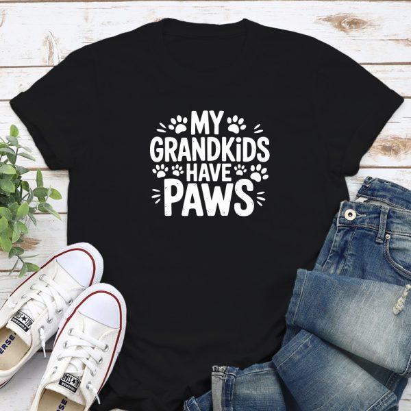 My Grandkids Have Paws Standard Tee Black