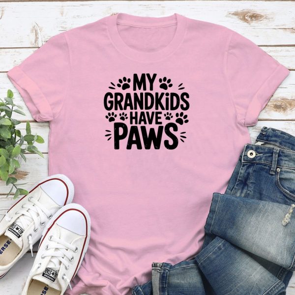 My Grandkids Have Paws Standard Tee Light Pink