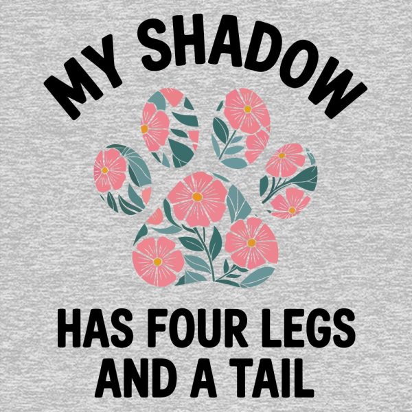 My Shadow Has Four Legs And A Tail Standard Tee Heather Grey - Image 2