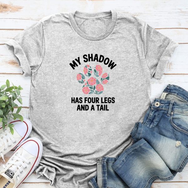 My Shadow Has Four Legs And A Tail Standard Tee Heather Grey
