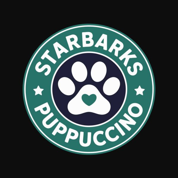 Starbarks Puppuccino Standard Tee Black - Image 2